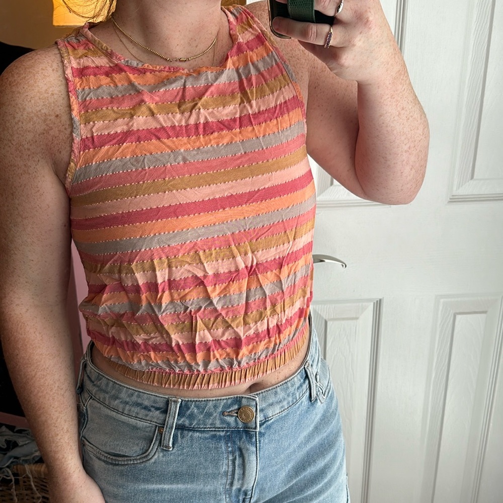 Self Contrast Striped Tank